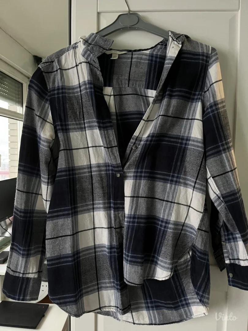 Plavo-bela karirana oversized košulja