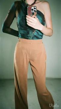 Zara pantalone široke dugačke nogavice