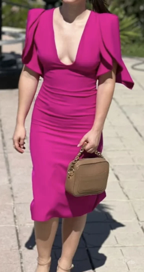 Zenska haljina - ciklama roze boje