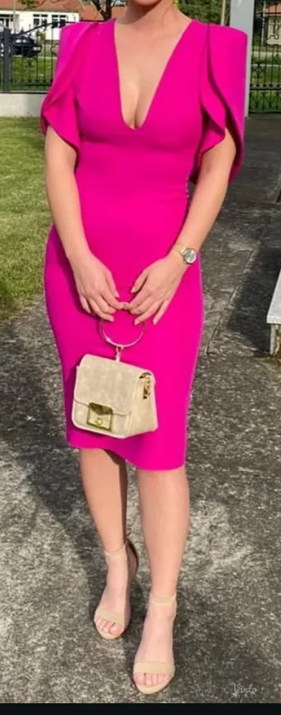 Zenska haljina - ciklama roze boje