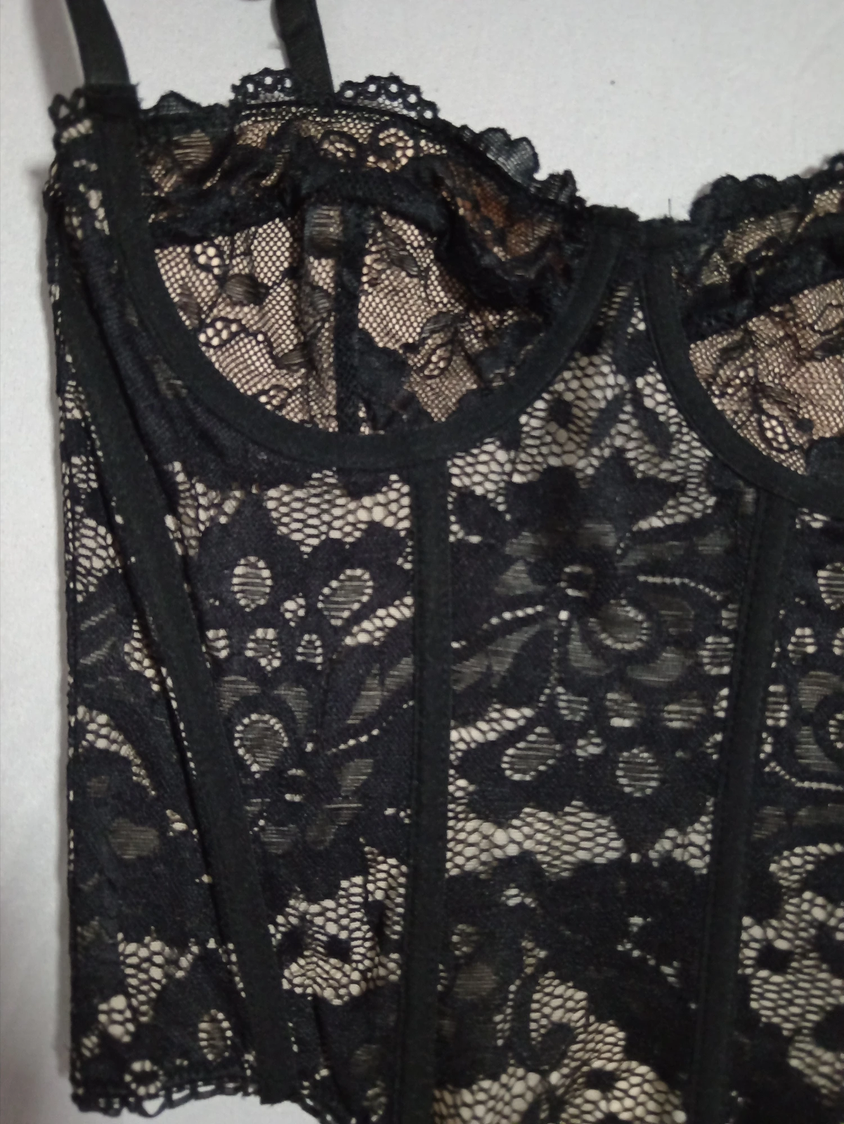 Shein crni čipkani korset / Vel. XS