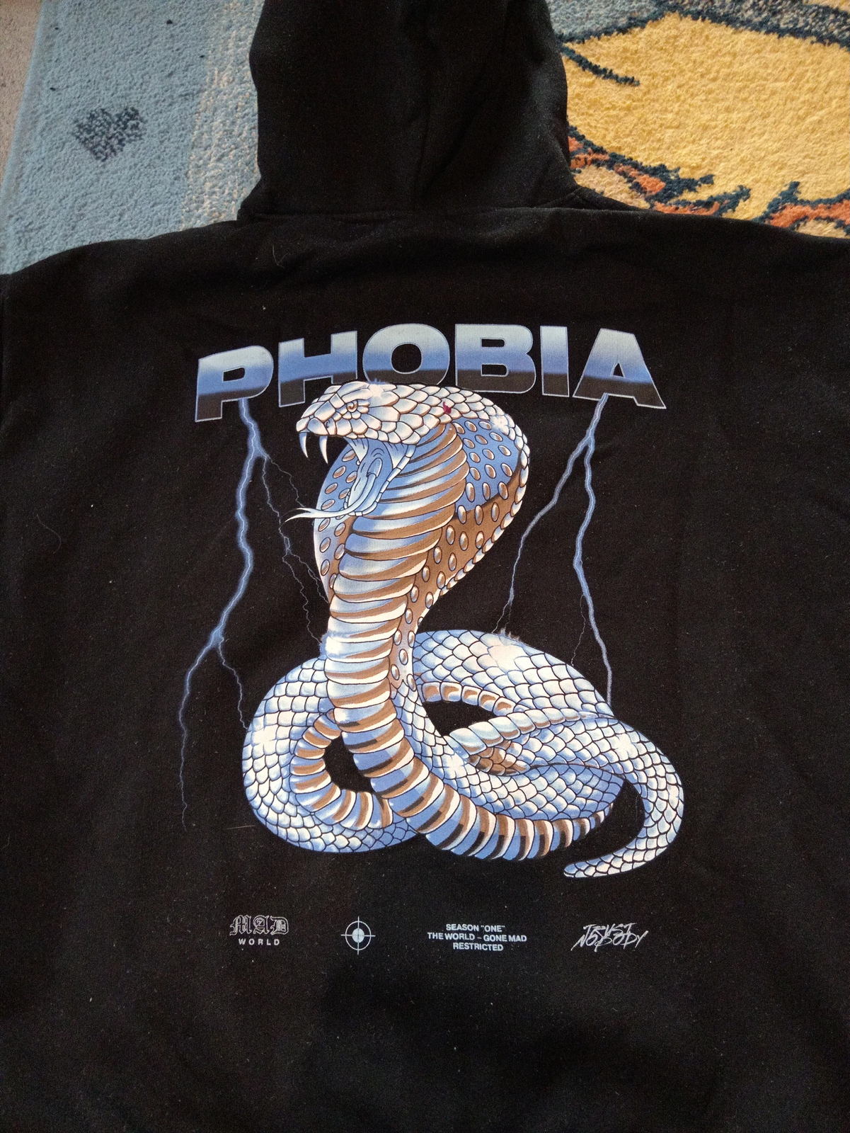 Black Squad "Phobia" crni duks sa kapuljačom / Vel. M (Oversized)