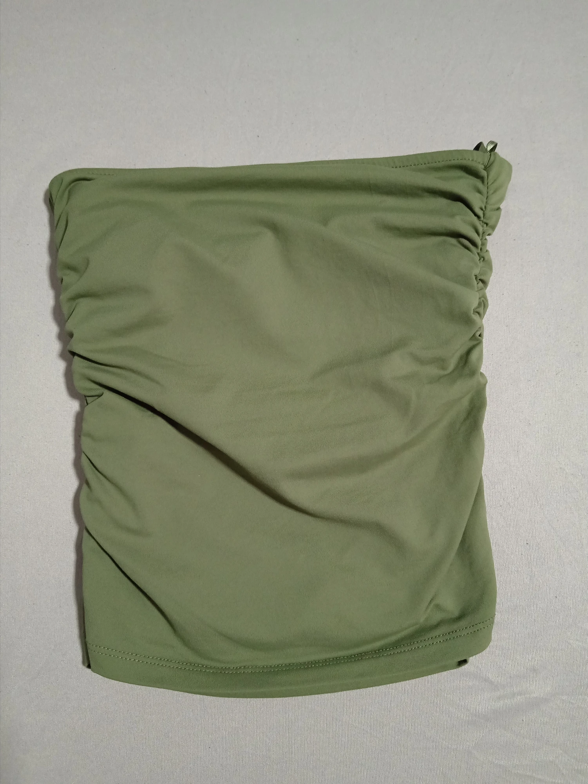 Pull&Bear maslinastozelena nabrani top bez bretela / Vel. S