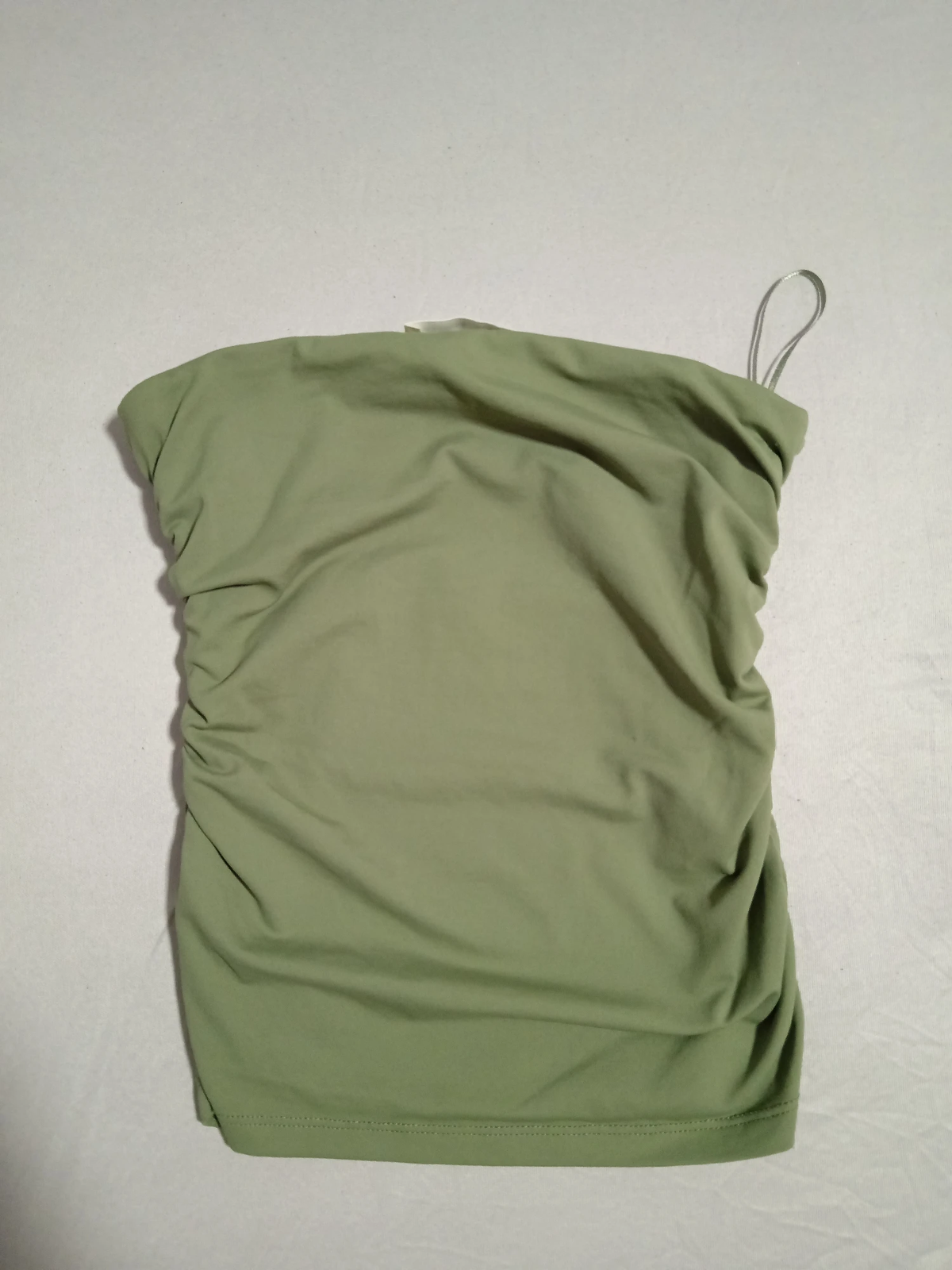 Pull&Bear maslinastozelena nabrani top bez bretela / Vel. S