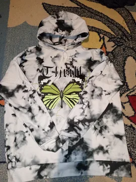 FB Sister crno-beli tie-dye duks sa leptirom / Vel. XS
