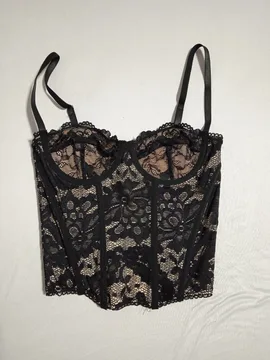 Shein crni čipkani korset / Vel. XS
