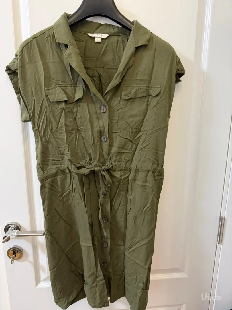 H&M maslinasto zelena haljina