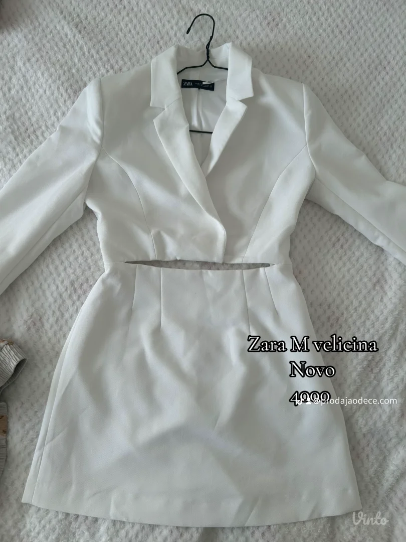 NOVO zara haljina M vel bele boje dug rukav