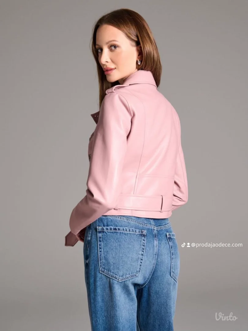 NOVO Roze kožna jakna XS vel