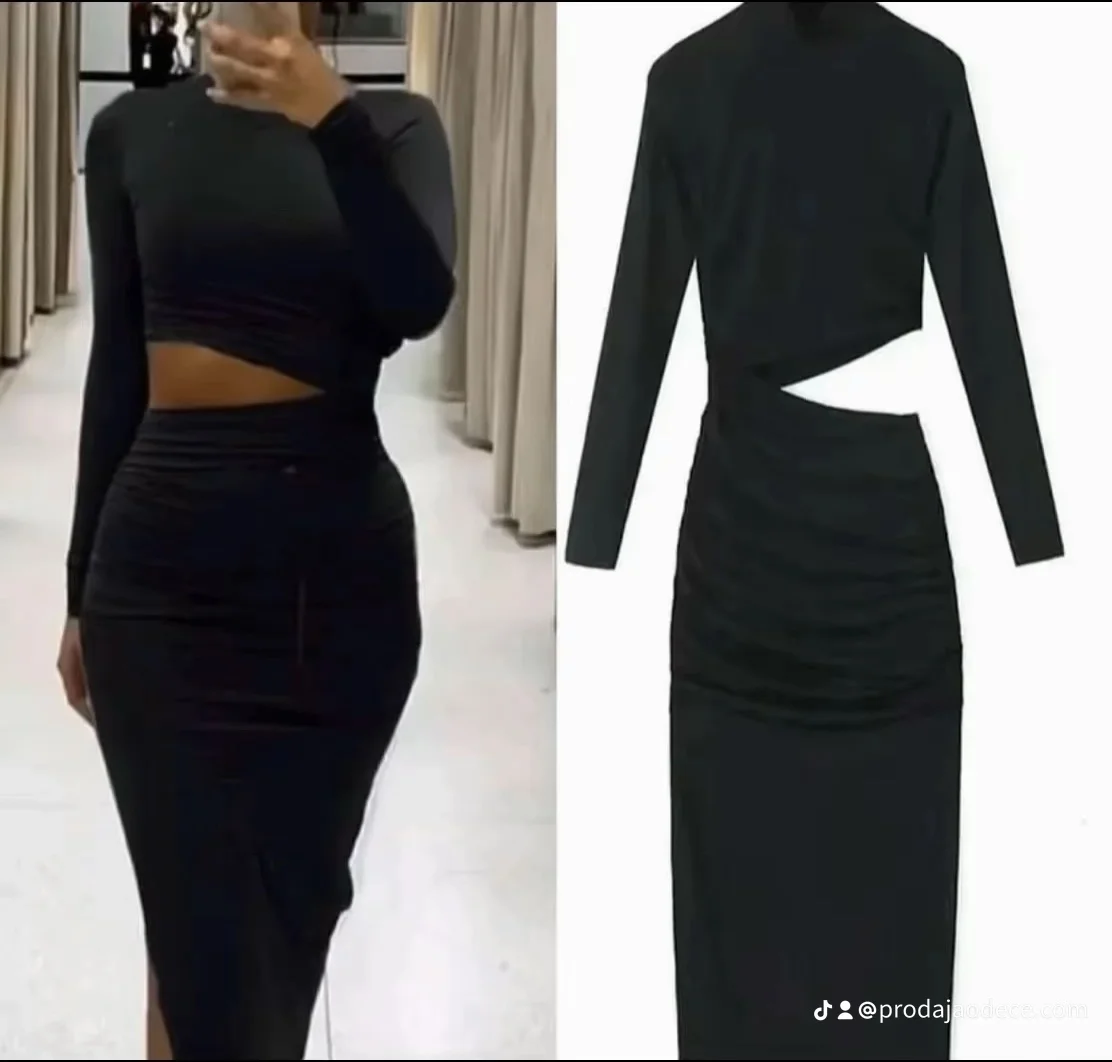 Crna  haljina univerzalna velicina
