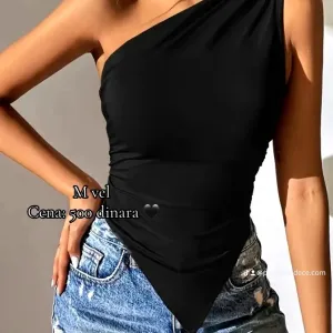 Crna majica na jedno rame M vel