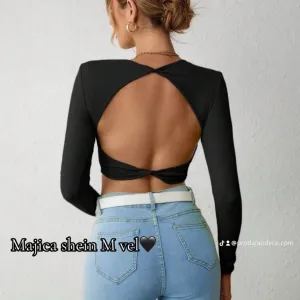 NOVO Shein majica M vel crne boje dug rukav