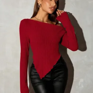 Shein novo crvena majica dug rukav M vel