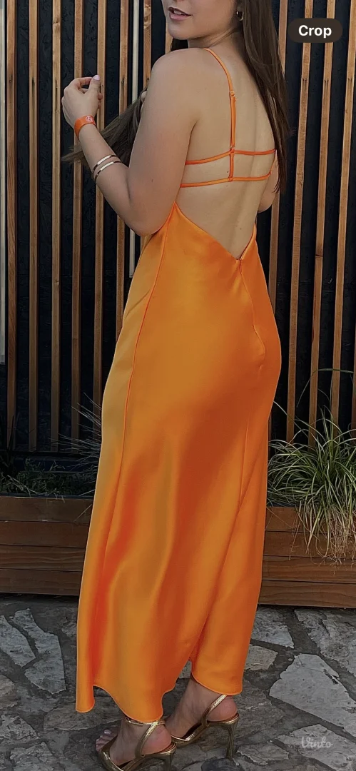 Satenska midi haljina