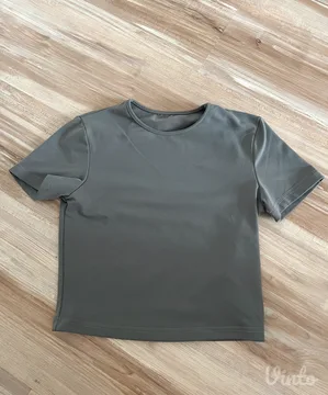 Siva crop top majica