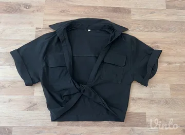 Crna croptop košulja/majica
