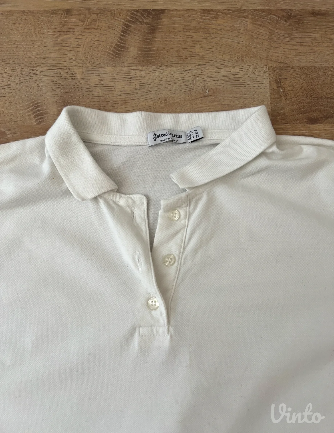 Stradivarius bela polo majica