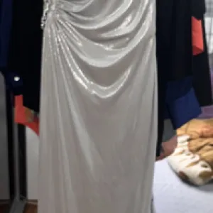 Svečana duga siva haljina