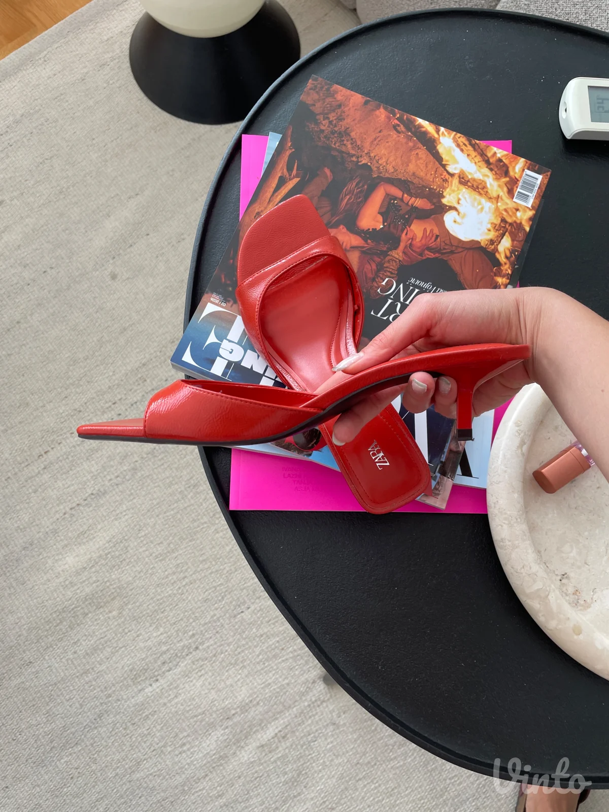Zara papuče na štiklu - kitten heels