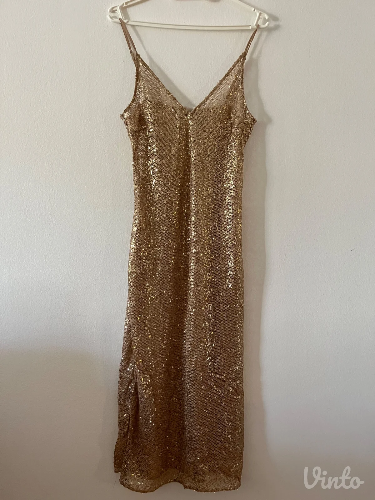 H&M zlatna haljina