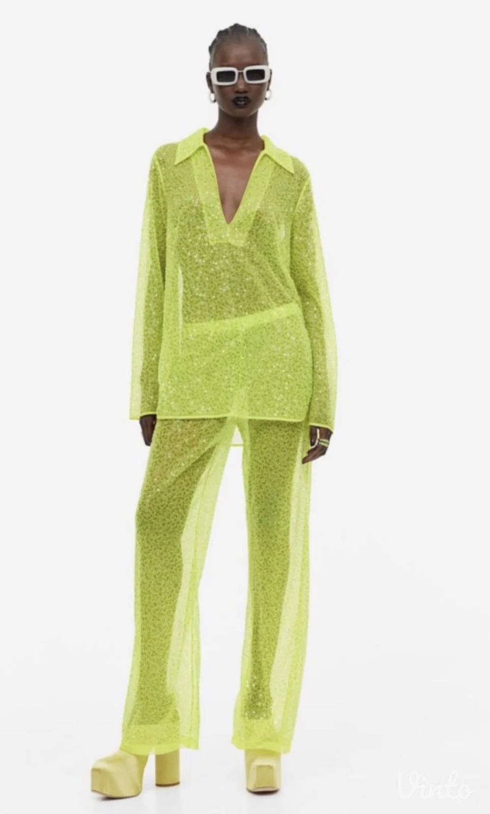 H&M šljokičavi komplet - bluza i pantalone