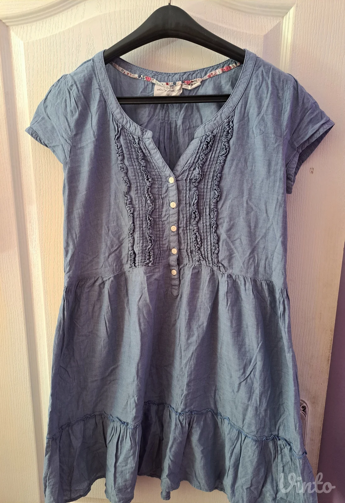 H&M L.O.G.G. teksas plava pamučna haljina