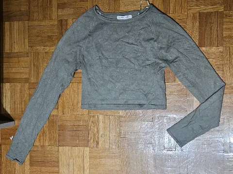 Crop dugih rukava zeleni-vel. M
