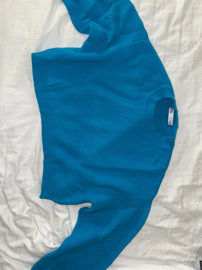 Zara - plavi cropped dzemper