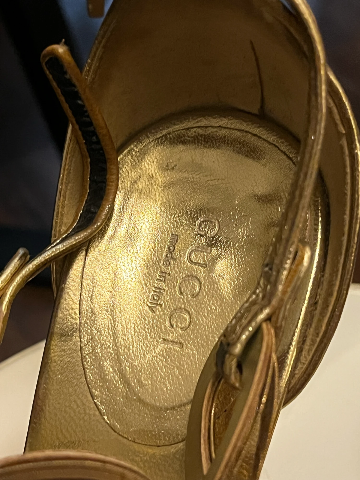 vintage gucci spring/summer 2005 metalik zlato