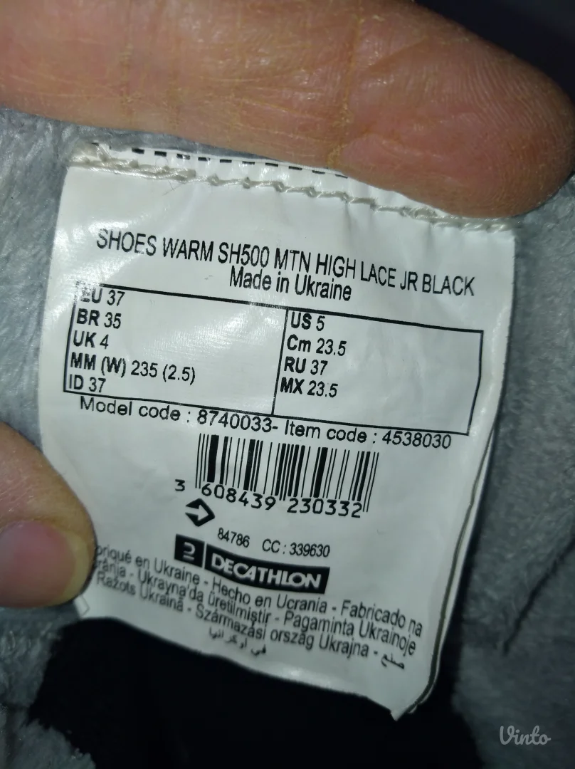 Quechua vodootporne decije cizme za sneg br 37 (23,5 cm)