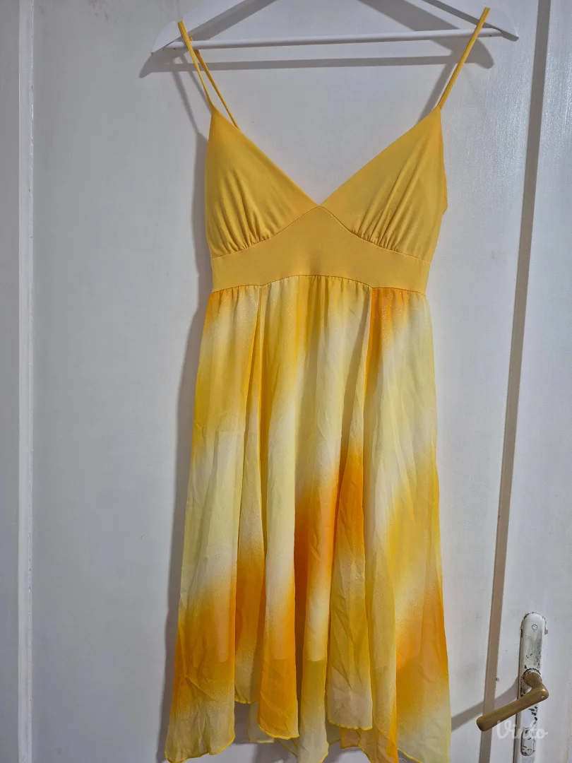 Ombre letnja zuta haljina