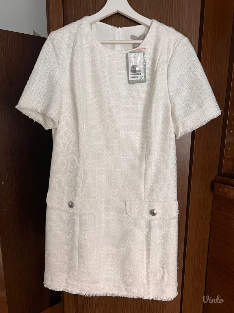 Nova sa etiketom Haljina bela-HM