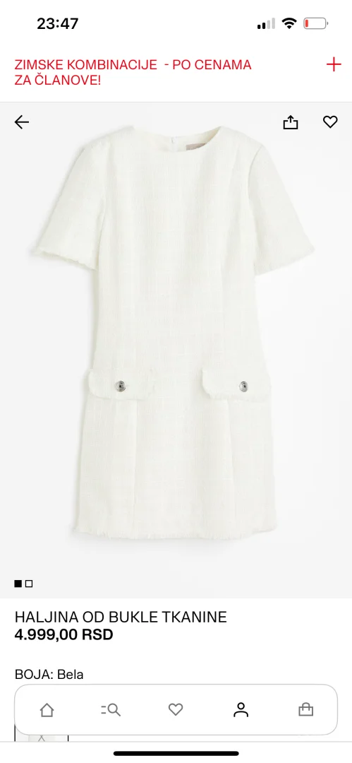 Nova sa etiketom Haljina bela-HM