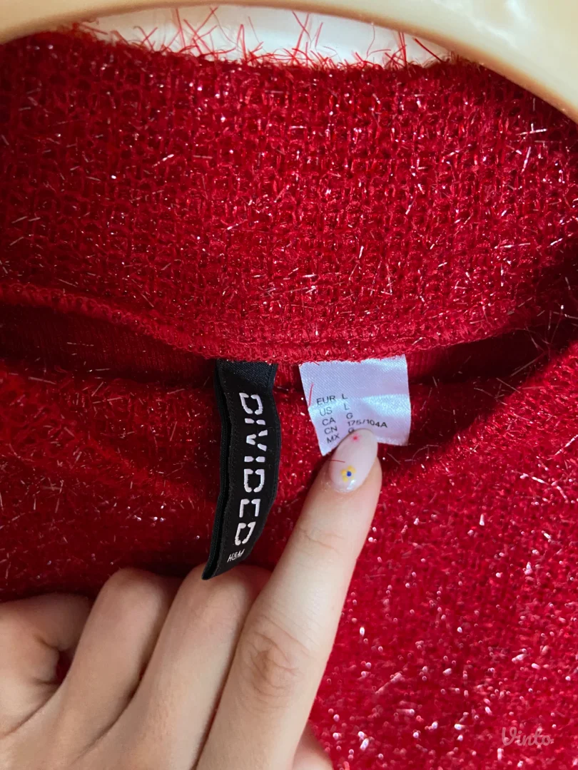 H&M crop crveni džemper - L