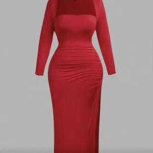 Shein crvena haljina