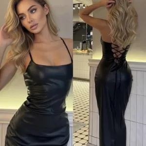 Haljina - duga kožna