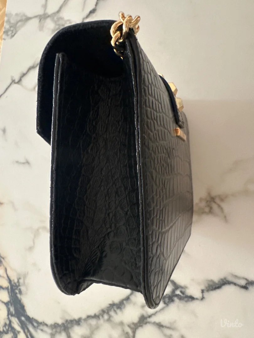 Mona kožna torbica - crna kroko