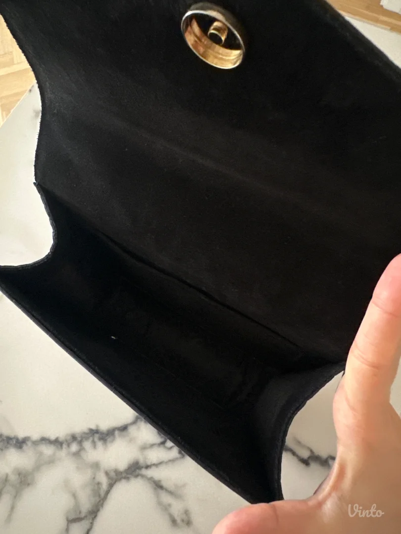 Mona kožna torbica - crna kroko