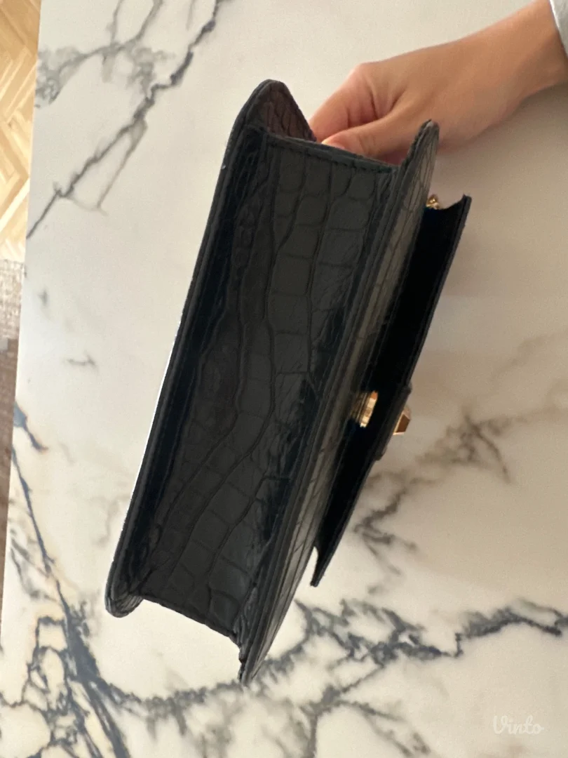 Mona kožna torbica - crna kroko