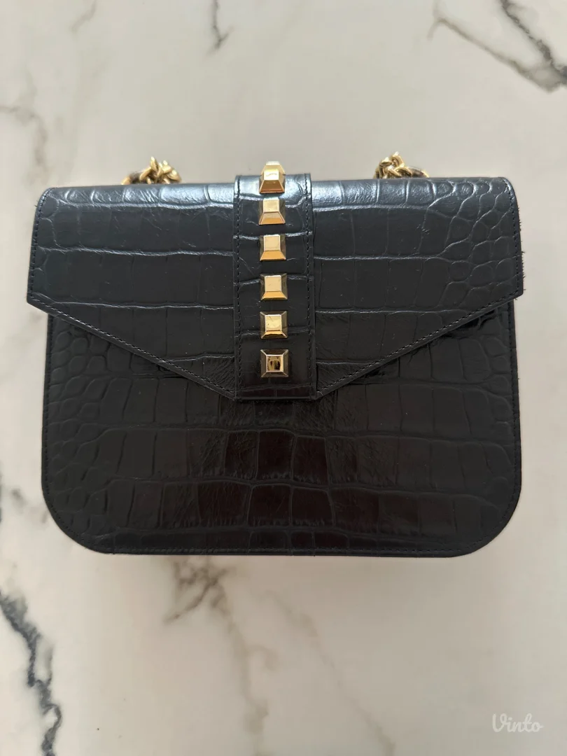 Mona kožna torbica - crna kroko