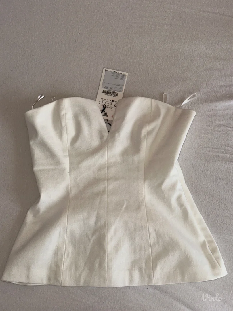 Zara Novi Strukirani Laneni Top