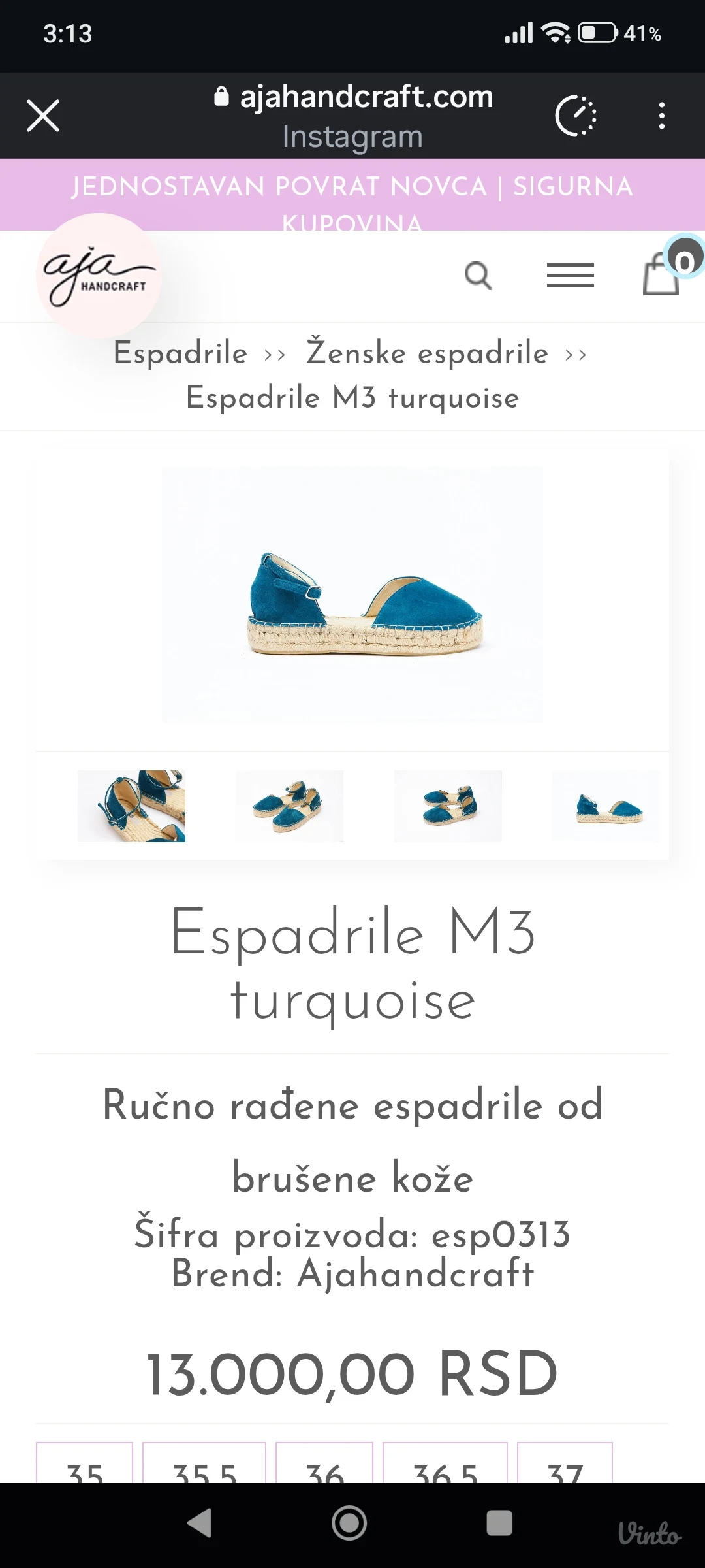 Aja handcraft kozne espadrile