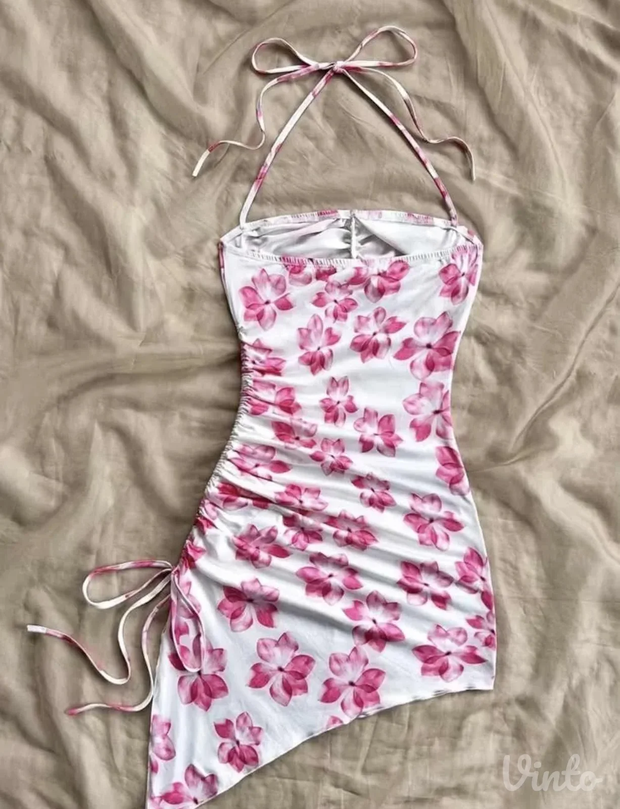 Letnja haljina sa roze cveticima