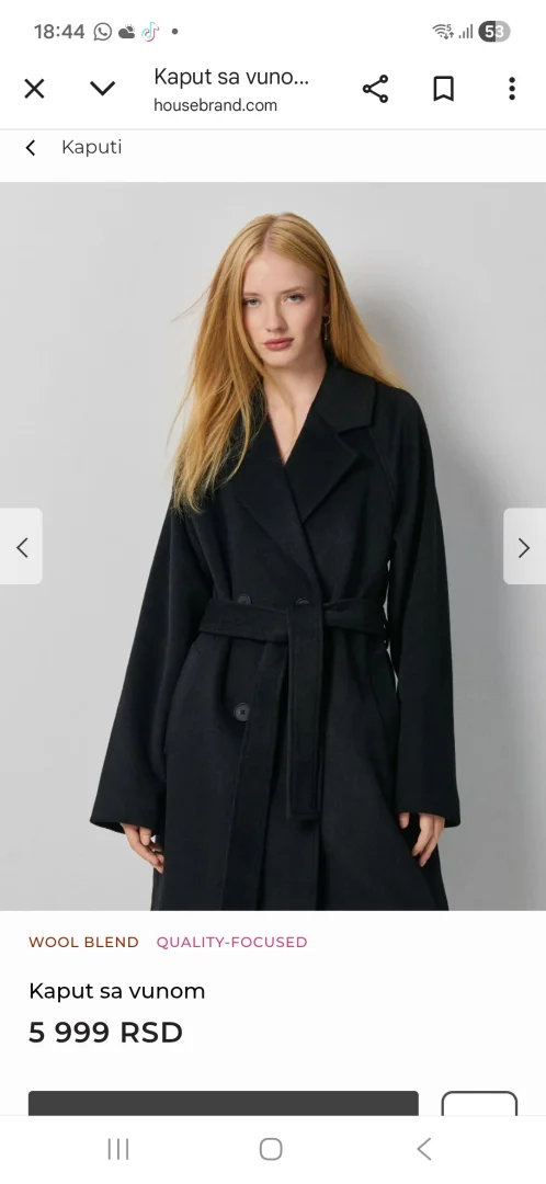 House - crni zimski kaput