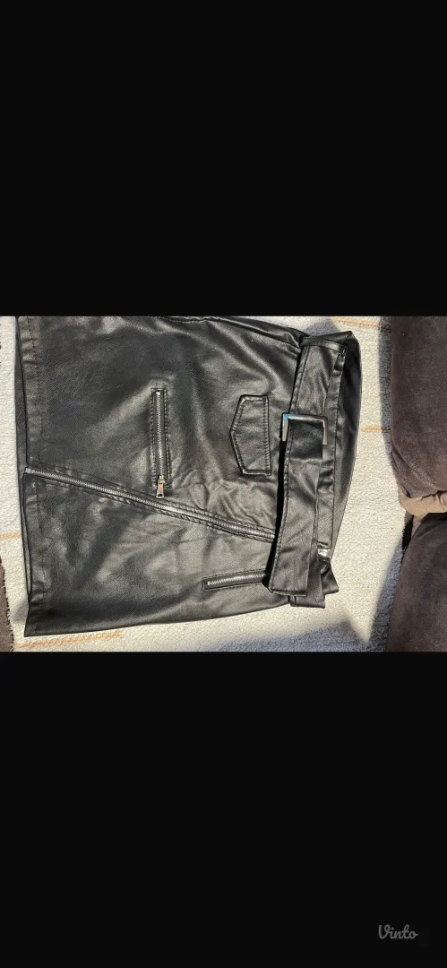 L&S-crna kožna suknja