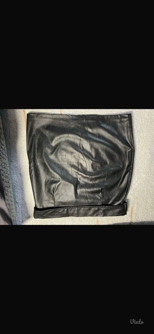 L&S-crna kožna suknja