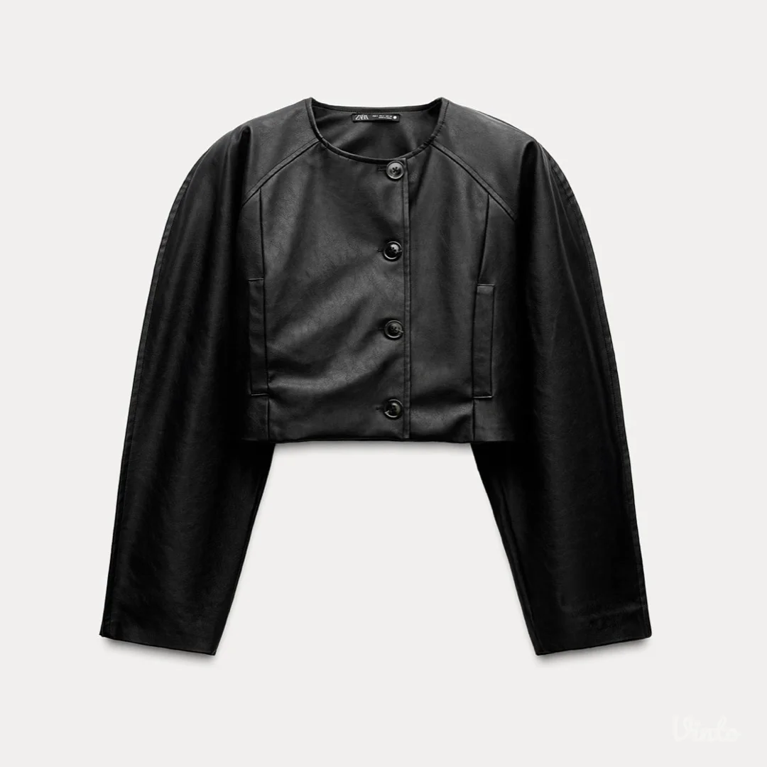 Zara crop kožna jakna nova