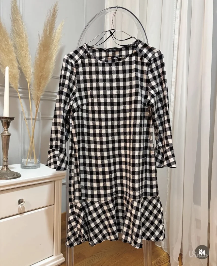 Karirana zenska haljina