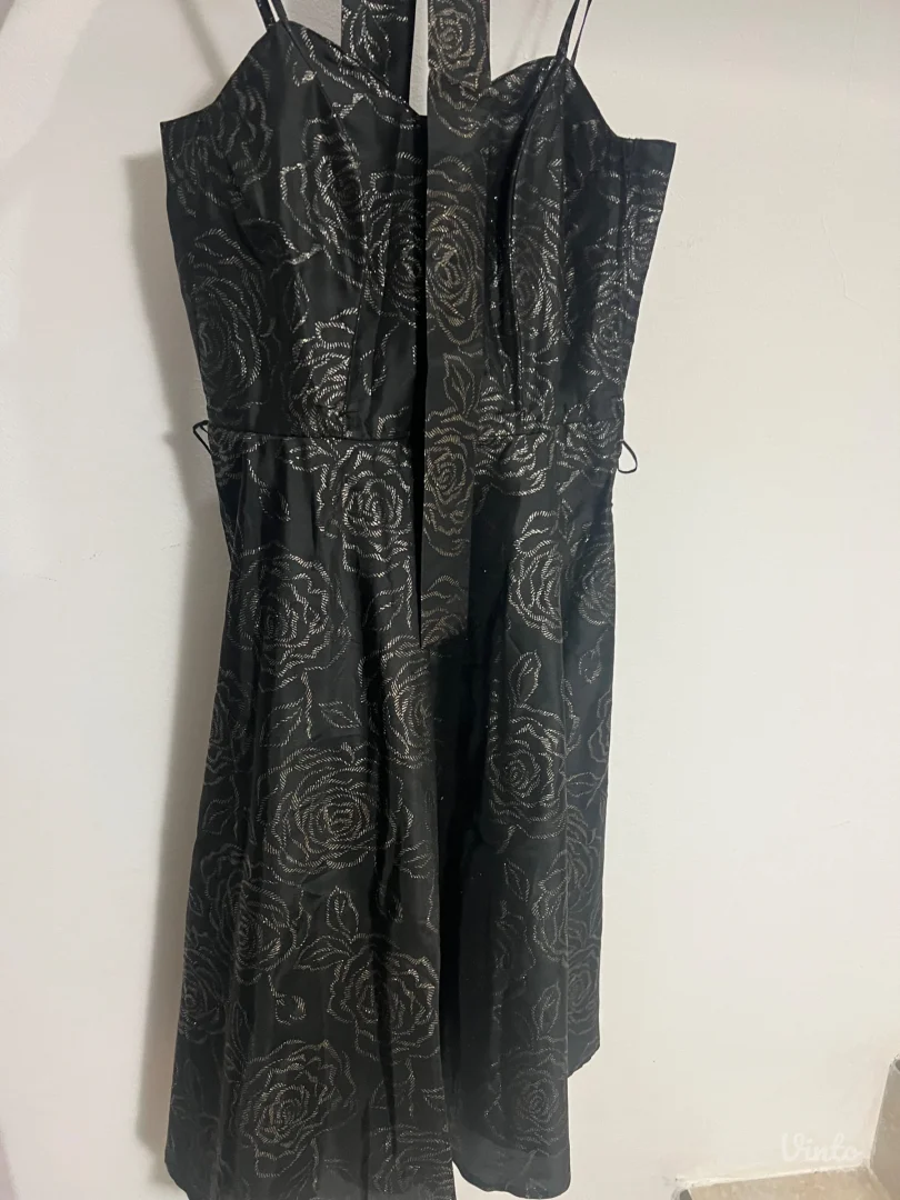 crna svečana korset haljina sa šljokicama