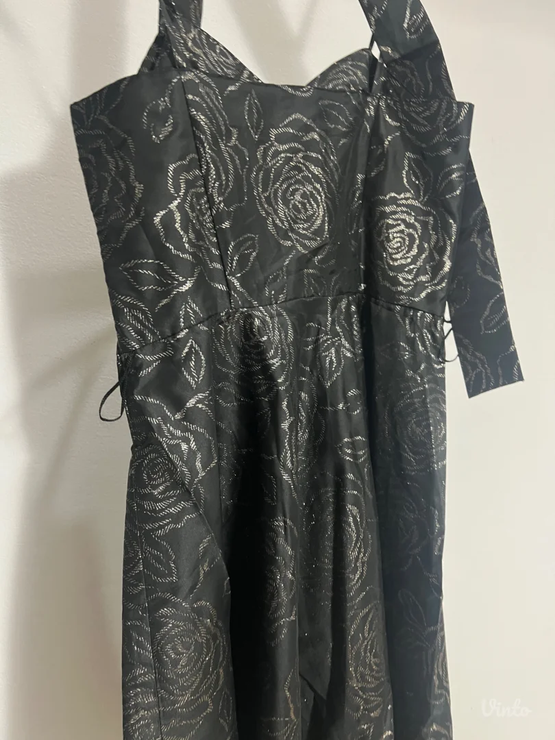 crna svečana korset haljina sa šljokicama